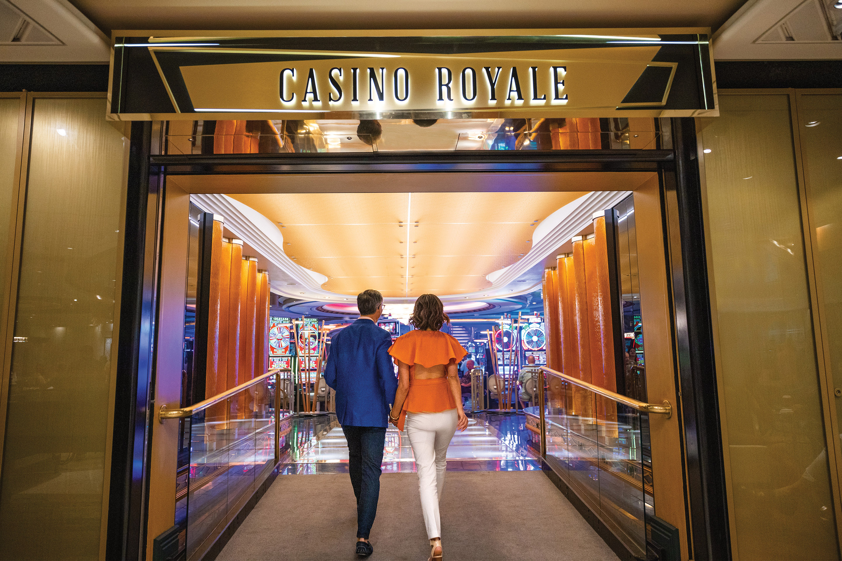 Navigator of the Seas Couple walking into Casino