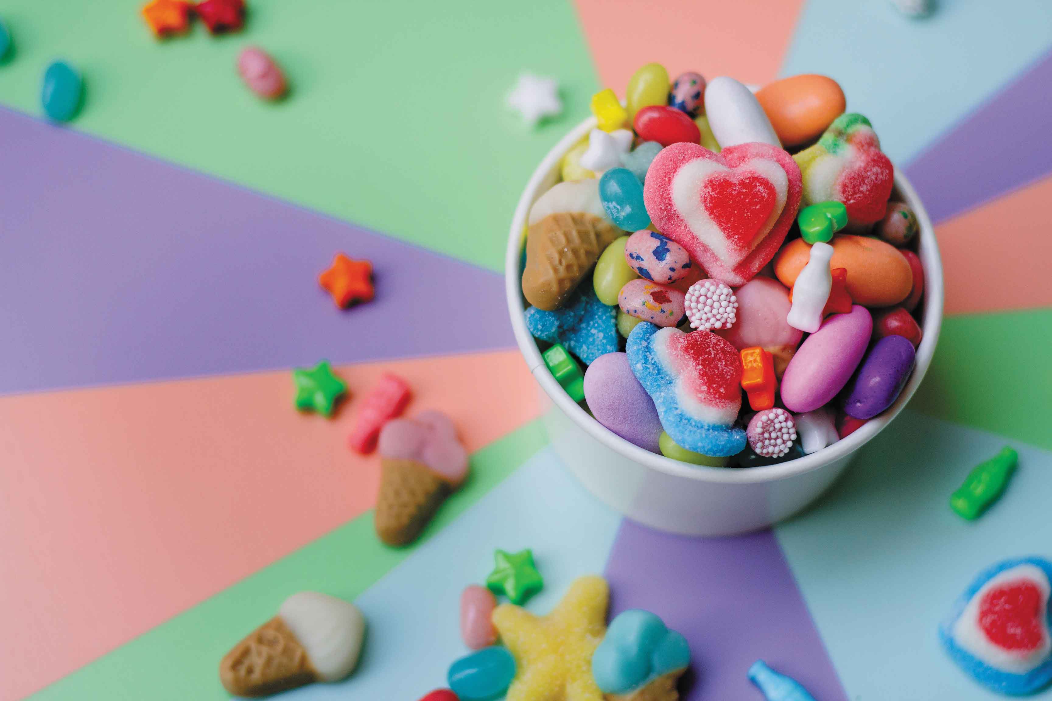 Colourful sweets at Sugar Beach Candy Store.