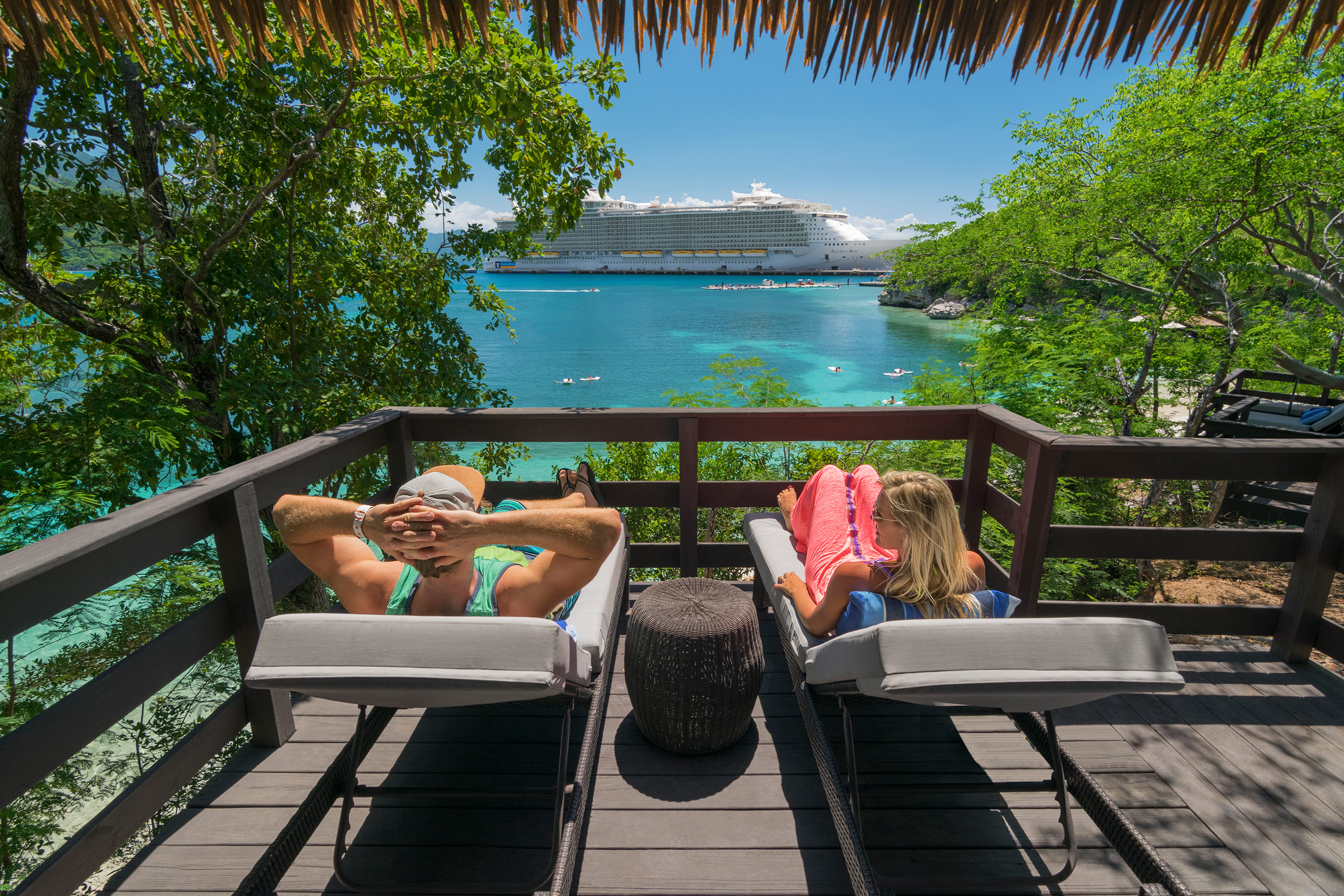 Labadee Haiti Couple Relaxing at Nellies Beach Bungalow