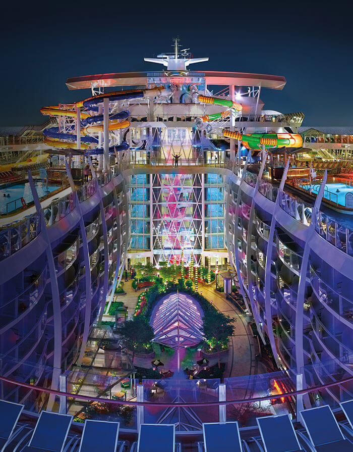 Symphony of the Seas Cruise Ship Central Park View at Night