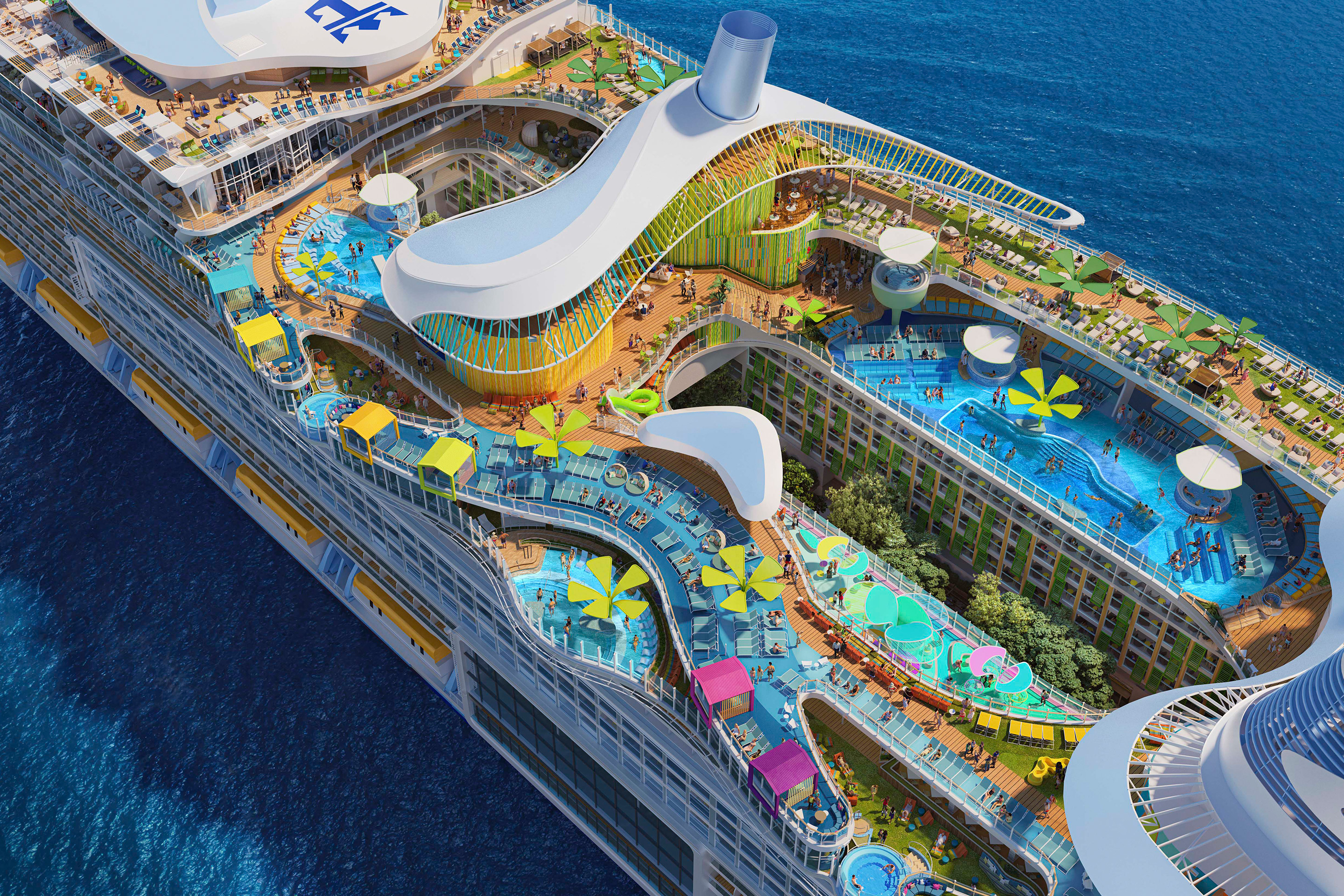 Icon of the Seas Pool Aerial.